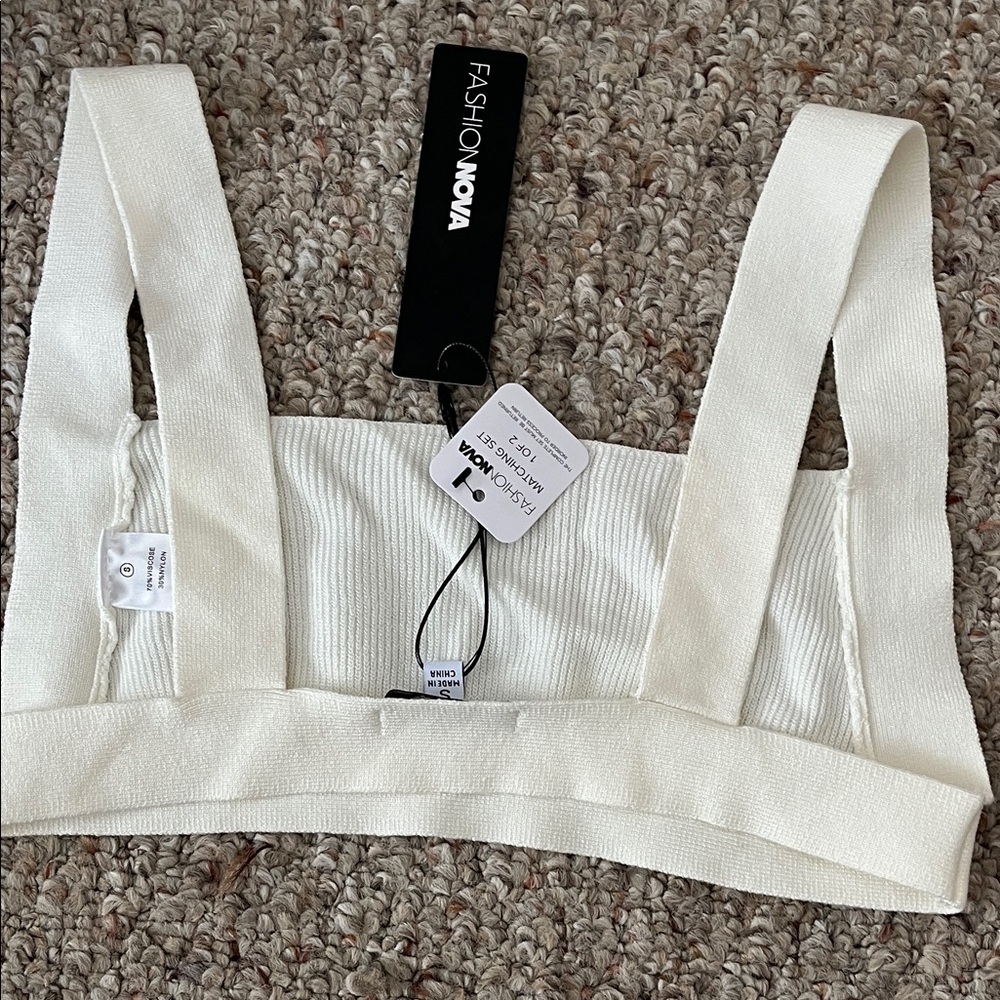 Fashion Nova Elegant White Leaving Now Skirt Set - Picture 3 of 6